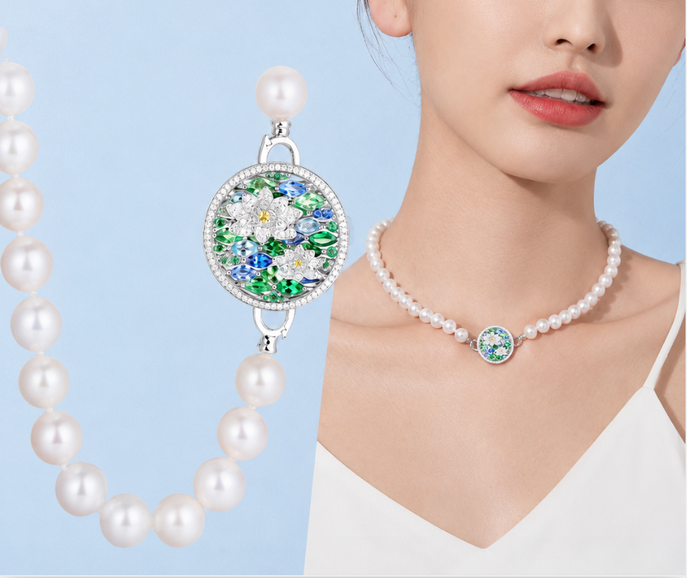 Monet Garden Bloom Medallion Pendant